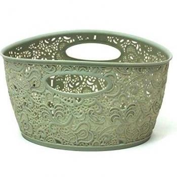 Crema decorative VICTORIA cesta con motivo floral de plástico