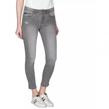 Yes Zee Gray Cotton Ripped Skinny Jeans - Female, Size W30