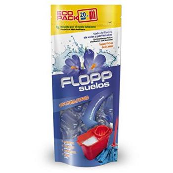 Flopp - Friegasuelos Ecológico Suelos Ph Neutro, 20 Cápsulas | Fregasuelos Eco, Limpiapisos, Limpiador de Suelos Eco Limpia sin Ensuciar el Planeta.