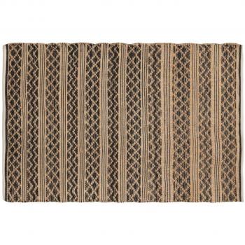 Alfombra de yute a rayas con forma geométrica 180x120 cm - Rendez-Vous Déco