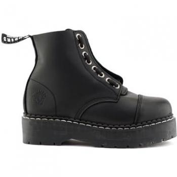 Grinders Unisex Black Leather Ankle Zip Boots - Cameron ACS Size UK 12