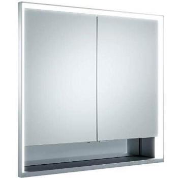 Armario Espejo Keuco Royal Lumos 800x735x165mm, Wandeinbau, 2 Puertas, con Iluminación LED, Anodizado Plateado