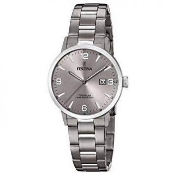 Festina Titanium F20436/2 Reloj Unisex de Titanio con Esfera Gris y Calendario