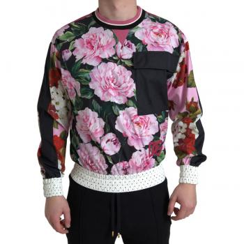 Dolce & Gabbana Pink Floral Roses Crewneck Top Sweater - IT44 | S, Multicolor, Size: XS
