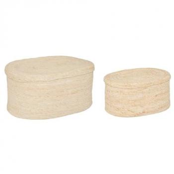 Set de 2 cestas de almacenamiento trenzadas Rivi - Beige - Atmosphera