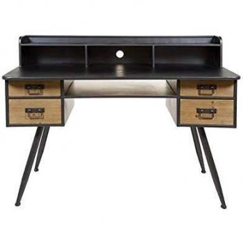 Santiago Pons Escritorio Industrial De Madera De CauchoNatural60x135x95 cm