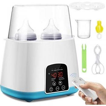 SaponinTree Calienta Biberones, 6 en 1 Multifuncional Calentador Biberones Portátil de Botellas Electrónico Termostato con Pantalla LCD, Esterilizador y Calentación para Leche Fórmula Potitos