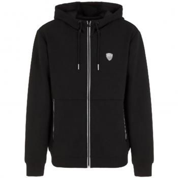 EA7 Emporio Armani Men's Train Premium Shield Hooded Sweatshirt - Black, Regular Fit, Medium