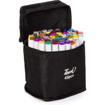 DAM Set de rotuladores de 48 colores variados con doble punta (fina y ancha) y medidas de 1x1x15 cm