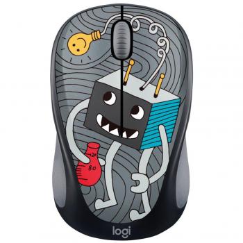 Ratón Óptico Inalámbrico Logitech M238, Colección Doodle Lightbulb, 2.4GHz, Alcance de 10m, 3 Botones y Receptor USB