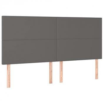 Cabeceros 4 unidades de cuero sintético gris 100x5x78/88 cm