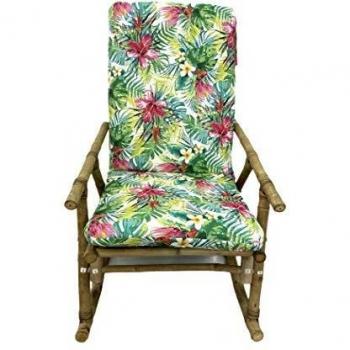 TIENDA EURASIA® Cojín para Tumbona de Jardín - Estampados Tropicales - Cojín Acolchado Relleno de Fibra - Medidas 120-180 x 50 x 10 cm - Ideal para tumbonas, sillas y hamacas.