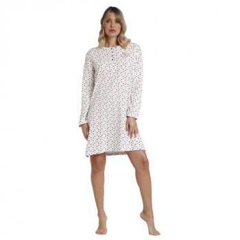 Camisón Largo Multicolor de Mujer Admas - Homewear de Algodón con Manga Larga y Tapeta Star