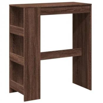 Mesa alta bar con estantes marrón roble 90x40x103,5 cm