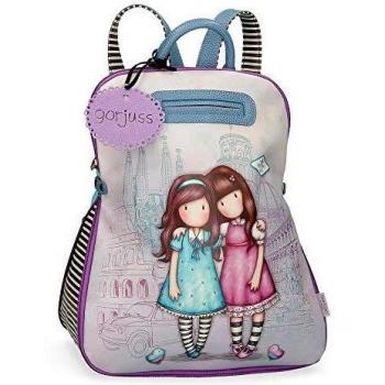 Mochila Casual Gorjuss Friends Walk Together, Morado, 31x38x15 cm