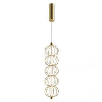 Lámpara Colgante LED Golden Cage 17W 1050lm Diseño Moderno en Oro y Blanco