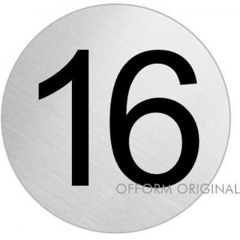Señal pictograma en acero inox Ø 75mm No.40086 Número 16