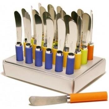 CAL FUSTER - Cuchillo de mantequilla espátula para untar de acero inoxidable con mango de madera. Medidas: 16 cm.