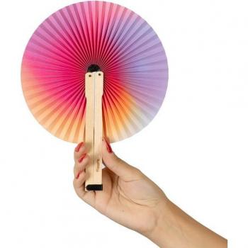 Abanico Plegable de Papel Fisura Degradado para Boda e Invitados