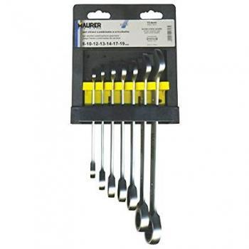 MAURER 2105990 Juego Llaves Combinadas con Carraca 7 Piezas