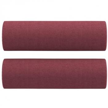Cojines decorativos 2 piezas Vino tinto Ø 15x50 cm Tela