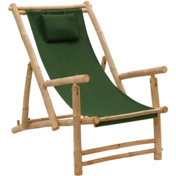 Green Bamboo and Canvas Deck Chair
