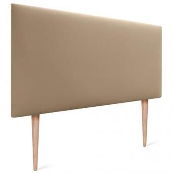 Cabecero Tapizado de Polipiel AQUALINE Liso 105x105cm con Patas en Marrón Claro para Camas 80/90/105