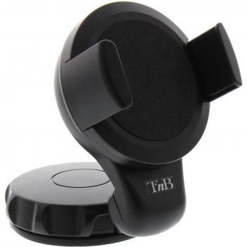 T'nB UHOLD1 - Mini soporte universal de Smartphones para el coche - sujeción de ventosa con rotación 360º y plegable, Negro