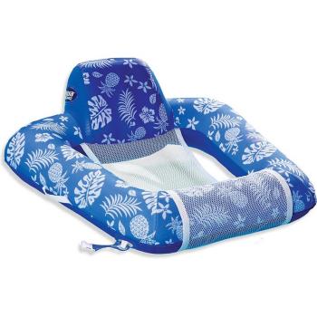 Aqua Leisure Supreme Zero Gravity Chair Hibiscus Pineapple Royal Blue with Docking Attachment
