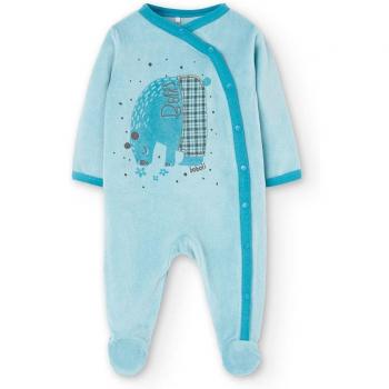 Pelele de bebé niño de terciopelo con cierre delantero Boboli Velour Play