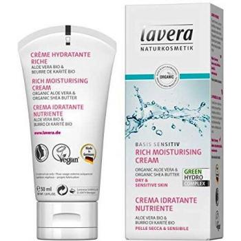 Lavera Basis Sensitiv Moisturizing Cream Dry Skin Organic Aloe Vera & Shea Butter 50ml