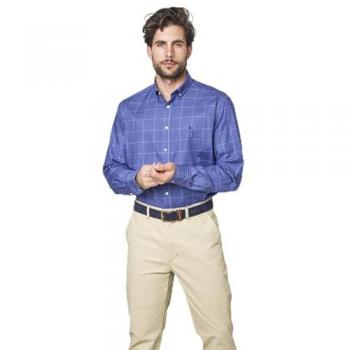 Spagnolo Camisa Popelín de Hombre Corte Regular Cuadros