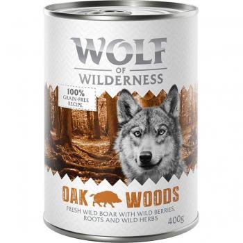 Wolf of Wilderness 24 x 400 g - Oak Woods Wild Boar Bulk Pack