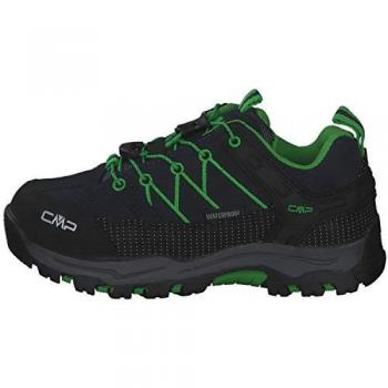 CMP Rigel Low Waterproof Kids Trekking Shoes - Dark Blue/Fluorescent Green, Size 28