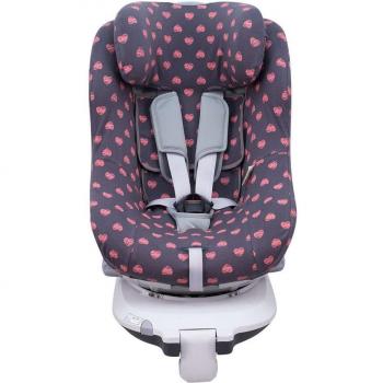 Funda para silla de coche Jyoko Foppapedretti Rolling Fix Jyoko Fluor Heart, compatible con la silla de coche Foppapedretti Rolling Fix, diseñada en un color fluorescente con estampado de corazones