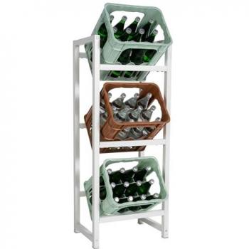 Estantería Apilable para Cajas de Bebidas Blanca 116x47x31 cm, Robusta y Ahorra Espacio