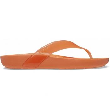 Chanclas de mujer Crocs Splash Glossy Flip Persimmon naranja - Talla 41-42