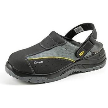 EuroRoutier Stingray Black Leather, Zuecos Zapatos de Seguridad Certificado CE EN ISO SB+A+E+FO+SRC