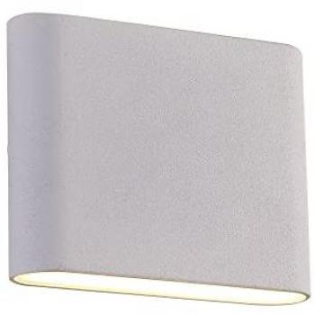 Aplique de pared de metal blanco 12x9x2 cm con casquillo para LED 6W