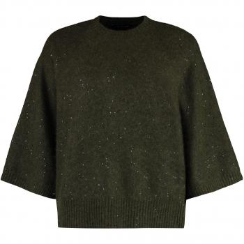 Fabiana Filippi Women's Sequin Wool-Blend Crew-Neck Sweater in Green | Size Small | MAD214F067D296 Color 6157