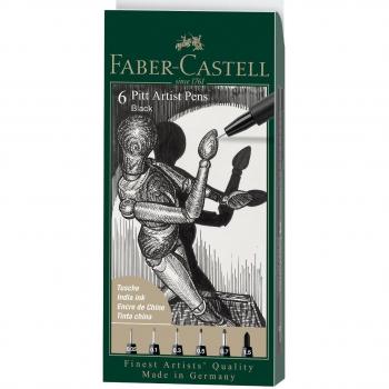 Rotulador Faber Pitt Negro Estuche 6 Graduaciones Diferentes Pitt Artist 15x71x179 Cms