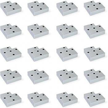 EMUCA Pies para muebles de plástico gris metalizado, Patas para mueble, Lote de 20 pies de altura 15 mm
