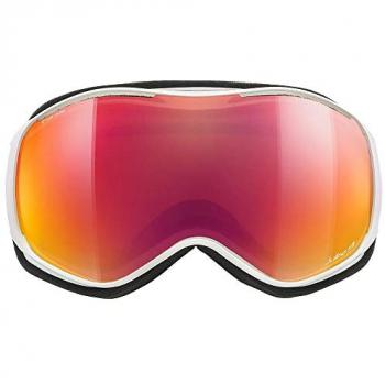 Máscara de Esquí Julbo Ellipse Blanca con Lente Polarizada Spectron 3 Control de Deslumbramiento Policarbonato Roja para Mujer