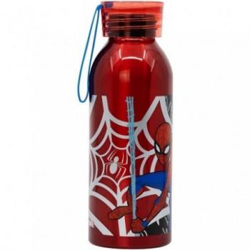 Botella Aluminio Spiderman con Colgador de Silicona 510ml