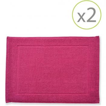 Toalla La Mariposa de Oro 100% Algodón lisa 500 gr Fucsia, extra suave; Pack de 2 alfombrines de baño de 45 x 65 cm fucsia