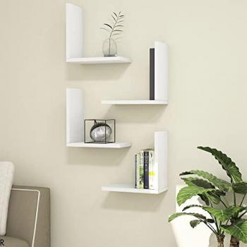 Estantería de pared en L (4 piezas) Broby aglomerado 30 x 30 x 16 cm blanco