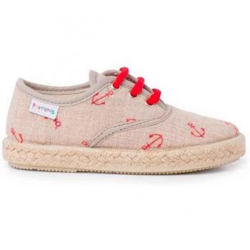Zapatillas de lona con estampado de anclas y cordones de colores