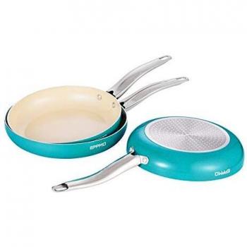 EPPMO Sartén antiadherente de Aluminio con Tapa sin PFOA, Sartén de Cerámica para Lavavajillas y Horno, Apta para Todo Tipo de Cocinas Incluido Inducción