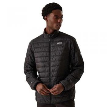 Regatta Men's Hillpack II Insulated Packable Water-Repellent Jacket Black Red Ochre Size M