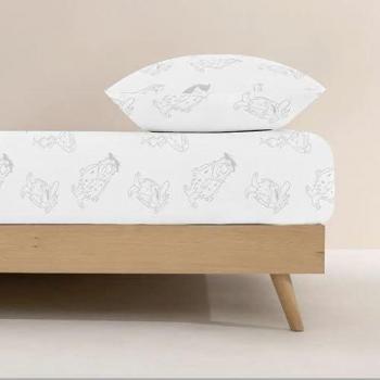 Bajera The Flintstones 100% algodón ajustable multicolor para cama de 90x200 cm, bajera extrasuave, confortable y 100% MADE IN SPAIN